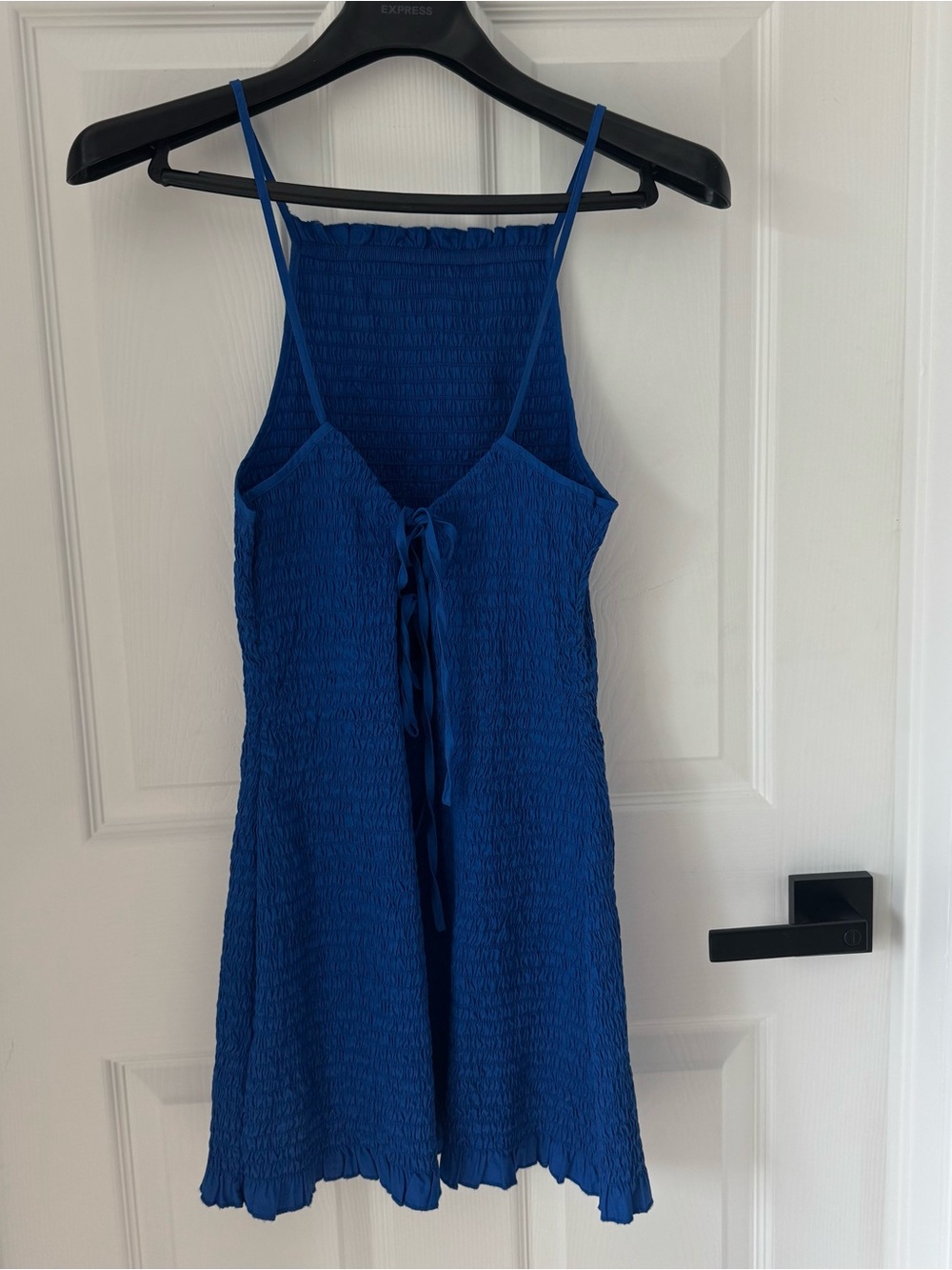 Free People NWOT Lyla Mini Dress Smocked Cornflower Blue Bodycon - Picture 7 of 9